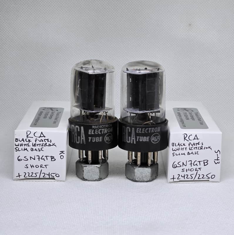 RCA 6SN7GTB Black Plate Well Matched (9.1%) Pair NOS 6SN7 6SN7GT image 1