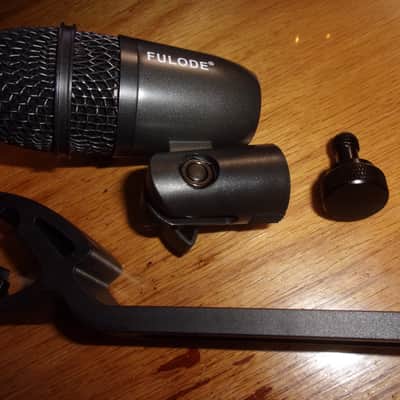 NEW Fulode 1 of 4 Snare Drum / Rack Tom / Floor Tom Black Dynamic Microphone w/ Rim mount Clip image 1