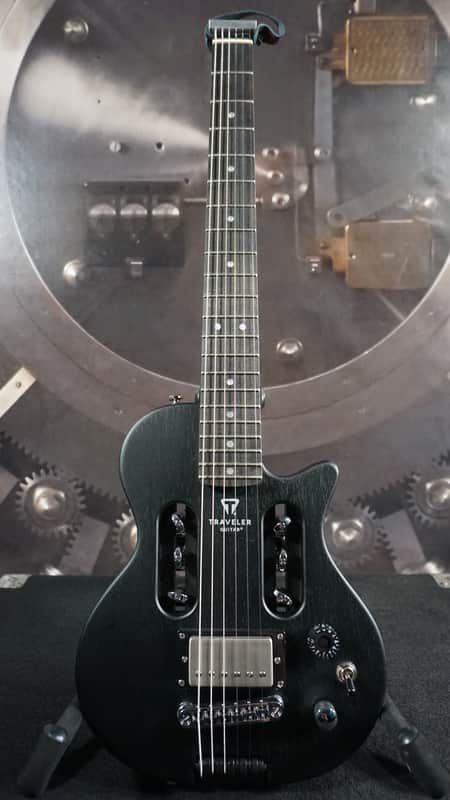 Traveler Guitar EG-1 MOD-X Travel Electric Guitar Satin Black w/ Gig Bag image 1