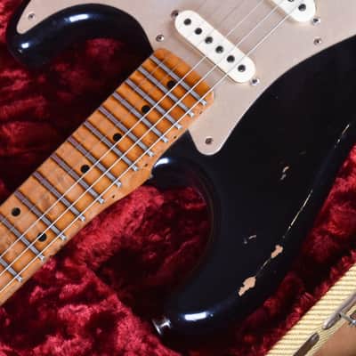 Fender Custom Shop Stratocaster 1956 Closet Classic Fat Roasted Neck Limited Edition Aged Black image 7