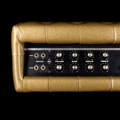 Used Vintage 1960's Plush P1000S Tuck & Roll Gold Tube Guitar Amp Head image 4