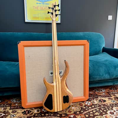 Harley Benton BZ-5000 II NT Natural Thru Neck 5-String Electric Bass Guitar image 10
