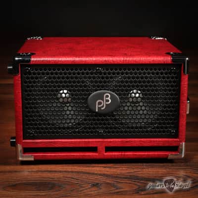 Phil Jones Bass C2 Compact 2x5” 200W 8-ohm Speaker Cabinet w/ Cover - Red image 2