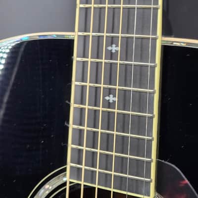 Yamaha LL16DRBLHC L Series Rosewood Folk Acoustic Guitar Black with Passive Pickup with Case image 6