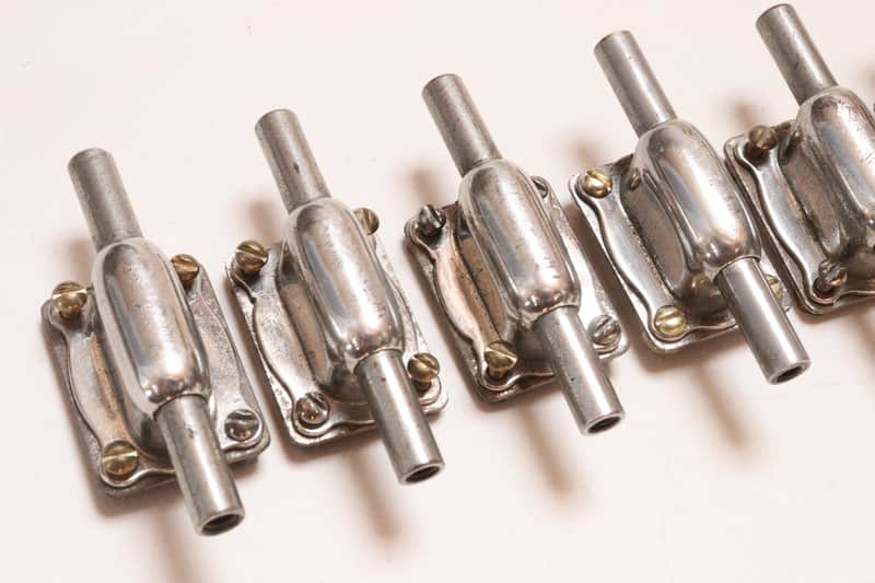 (8) Leedy Knobby Lugs, 4-Point Mounting Including Screws, Nuts, Internal Backing Plates -1920s to 30s / INSPECTED & TESTED image 1
