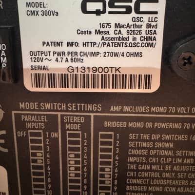 QSC CMX300VA 2-Channel Commercial Power Amplifier 2010s - Black image 6