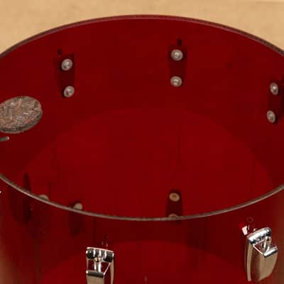 1970s Ludwig Red Vistalite 14x22, 8x12, and 16x16 Drum Set image 19