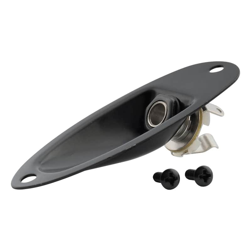 Boat Cup Jack Plate Ferrule For Strat Style Guitar, Black image 1