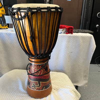 24" tall TOCA DJEMBE DRUM FREESTYLE With String Strap Lizard Design. 12" drum image 4