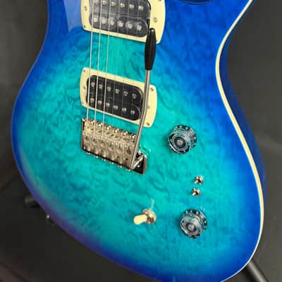 PRS SE Custom 24-08 Quilt Top Electric Guitar Lake Blue w/ Gig Bag image 7