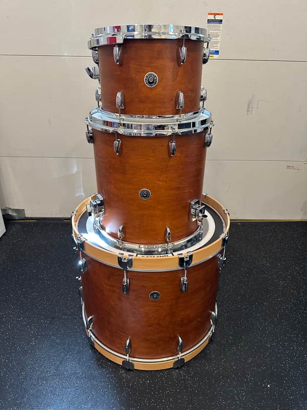 Gretsch Brooklyn 3-Piece Shell Pack with Ahead Cases - Satin Mahogany (24/13/16) image 1