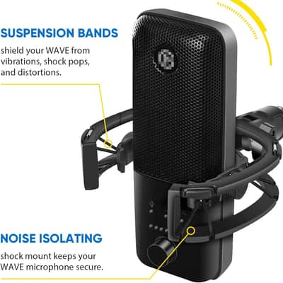Wave Shock Mount, [Custom Built for Wave Mic] Anti-Vibration Suspension Shock Mount Holder Clip Compatible with Elgato Wave:1 and Wave:3 Microphones image 4