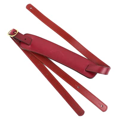 Walker & Williams C-18-BRD Bourbon Red Leather Vintage Slash Strap w/Deluxe Suede Pad Extra Long image 1