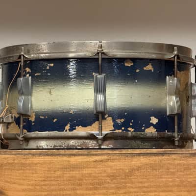 1950's WFL 6.5x14 Blue & Silver Duco Contest Model 8-Lug Snare Drum image 8