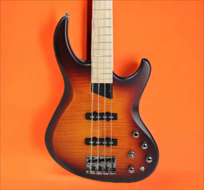 MTD Kingston Kingston Saratoga Deluxe 4 Deep Cherry Burst Satin, Maple Fretboard image 1