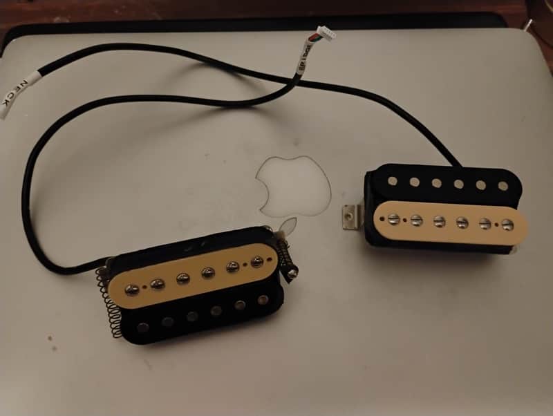 Gibson Tradbucker Zebra Pickups, matched pair, rare pickups from LP Traditional V Pro, never sold retail, quick connect luthier parts project restoration image 1