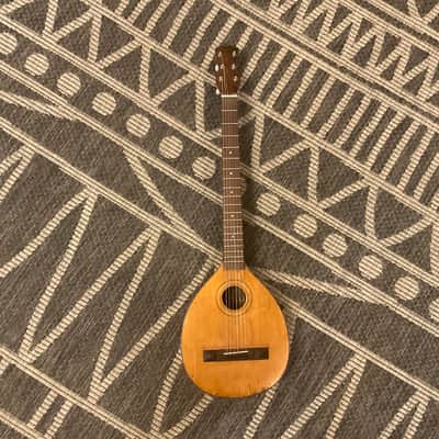 1800’s Era No-Name Mini Travel Guitar Round Body W/Pyramid Bridge Late 1800’s - Real Relic image 3