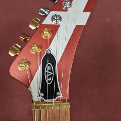 EVH Striped Series Shark 2020's Burgundy w/ Silver Stripes image 7