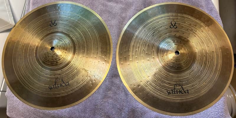 Saluda Symbolic Series 14 Inch Medium Thin Hi Hat Cymbals, 1,083 and 1,278 Grams, Video Demo., MINT image 1