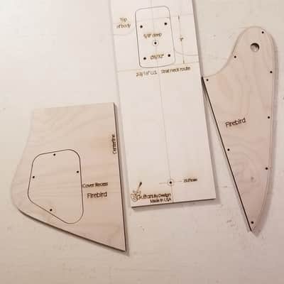 Guitarsbydesign Firebird Guitar Body Template For Strat Neck/bridge image 4