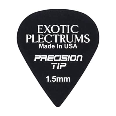 Exotic Plectrums Delrin Black Guitar Or Bass Pick - 1.5 mm Ultra Heavy Gauge - Premium Made In USA - Extra Sharp 351 Precision Tip Shape - 500 Pack image 2