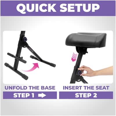 Liquid Stands Guitar Stool, Adjustable Piano Seat - Comfortable Musician Drum Throne Guitar Chair for Adults, Kids, Drummer, Guitarist image 4