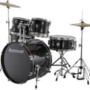 Ludwig Accent Drive 5-Piece Complete Drum Set with 22" Bass Drum - Black Sparkle (LC19511)
