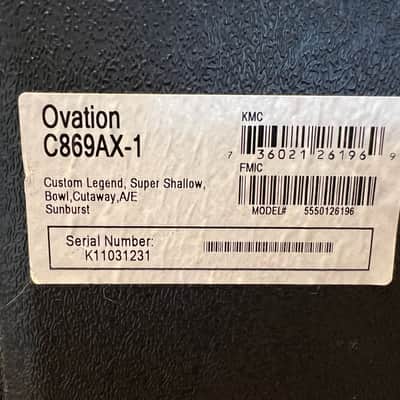 Ovation C869AX-1 Custom Legend - Sunburst (March 2011) image 9