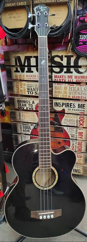 Michael Kelly Firefly Acoustic Bass - Used - Clear Black finish w/ Hardshell Case image 1