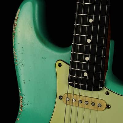 Riccardi Relics USA Strat, Fralin Blues Special pickups, MJT Seafoam Green Alder body, Nitro Roasted Maple neck with painted headstock, Hardcase image 12