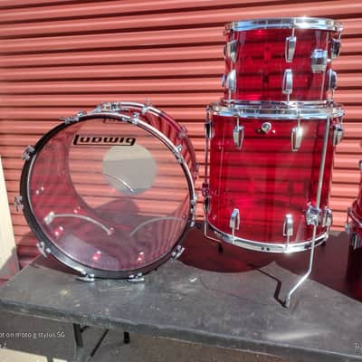1970s Ludwig Vistalite Quadra-Plus Drum Set with Single-Color Finish image 14