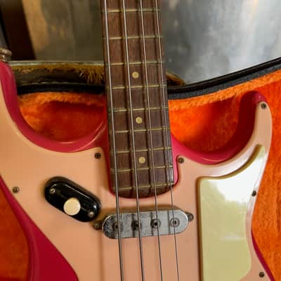 Vintage 1950s 1960s Burns London ‘Custom’ Pink Sonic Bass Guitar Ex. Bill Wyman *Ronnie Lane* image 3