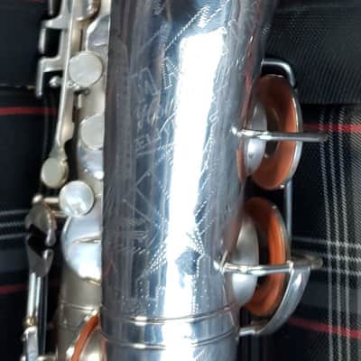 ultra-RARE silver Martin Handcraft Committee I pro alto sax overhauled art-deco city skyline search lights edition aka Mars attacks Earth image 16