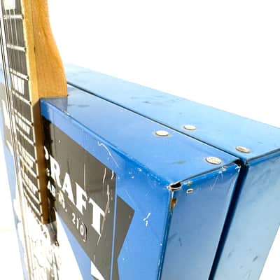 Awesomesauceguitars electric guitar made from a vintage microscope box Diddley Bo cigarbox guitar The Boxcaster 2026 - Blue box image 8
