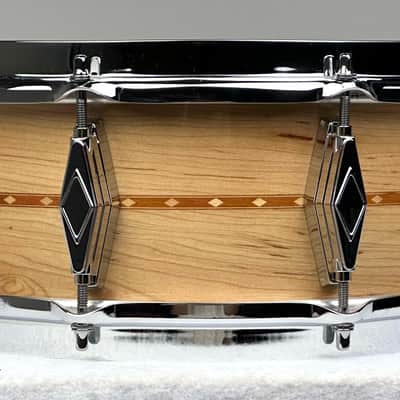 Craviotto 5x14" VIDEO Solid Maple Snare Drum - 2024 Gloss Maple w/ Mahogany Inlay image 3