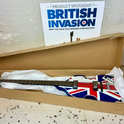 NOS Hofner HI-BB-UNJK Ignition Violin Bass with Union Jack UK Flag ~2014 image 12