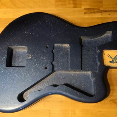 Jazzmaster Guitar 60s Style Handmade Lightweight P90 Custom Lake Placid Blue Rainbow Flake Nitro image 11
