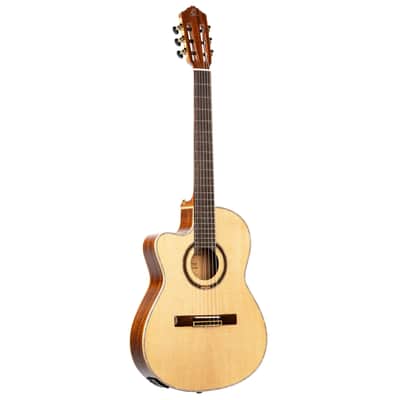 Ortega RCE138-T4-L Performer Series Solid Spruce Top Mahogany Neck Cutaway Nylon 6-String Classical Acoustic-Electric Guitar w/Gig Bag For Left Hand Player image 3