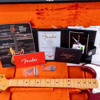 2020 Fender Custom Shop Limited Edition 1969 Stratocaster Journeyman Relic Aged Firemist Red w/ Case, COA, Tags image 23