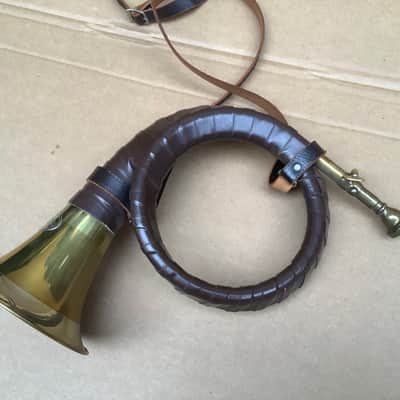 Vintage  FÜRST Fuerst PLESS Jagdhorn leater Ledergurt Jagd hunting Horn Germany image 9