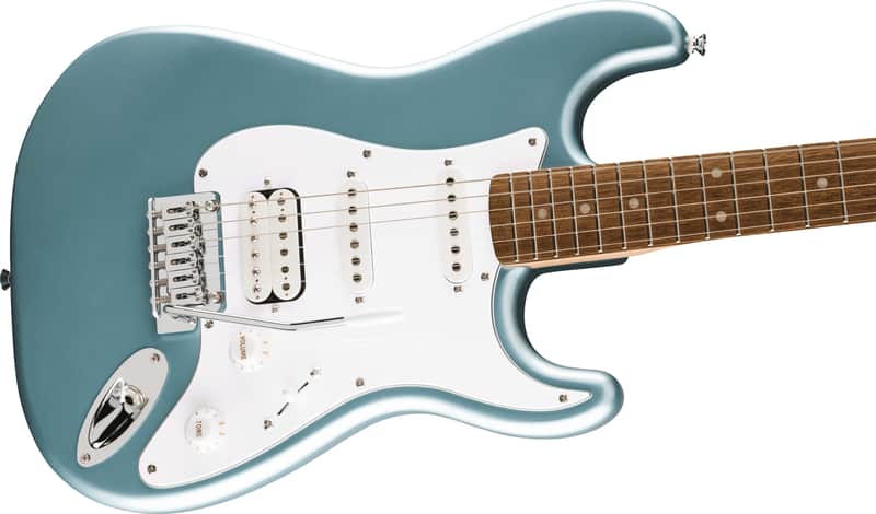 Squier Affinity Series Stratocaster Junior HSS Laurel Fingerboard White Pickguard Ice Blue Metallic image 1