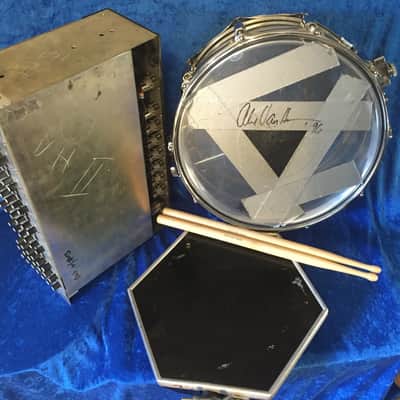 Alex Van Halen's Signed 1977 Super-Sensitve Snare Drum, Sticks, Simmons Pad and Brain. image 1