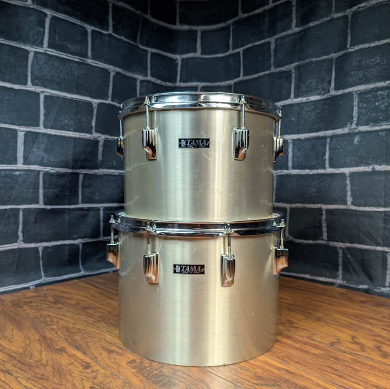 Tama Imperialstar Concert Toms – 9"x13" & 10"x14" – Vintage 1970s Hairline Chrome image 1