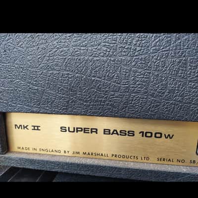 Marshall JMP 1992 MK II Super Bass 2-Channel 100-Watt Guitar / Bass Amp Head 1978  Black image 7