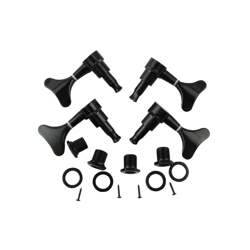 Musiclily 2+2 Set Electric Bass Sealed String Tuning Pegs Keys Machines Heads Tuners,Black image 1