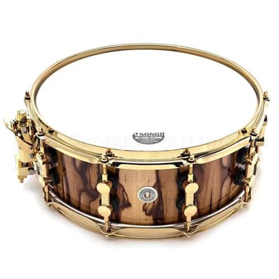 Sonor SQ2 Heavy Beech Snare Drum 14x5.5 African Marble Gloss w/Gold Hardware image 2