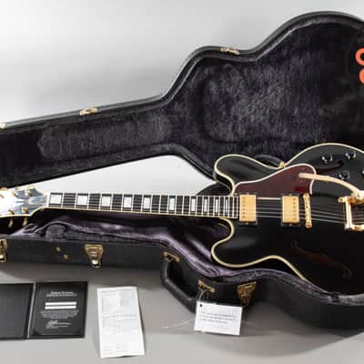 2012 Gibson Custom Shop ES-355 Ebony Black VOS Bigsby OHSC COA image 2