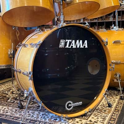 VINTAGE 1980's Tama Superstar Double Bass Drum Set in Natural Gloss - 14x24, 14x24, 8x12, 9x13, 10x14, 12x15, 16x16, 16x18 image 14