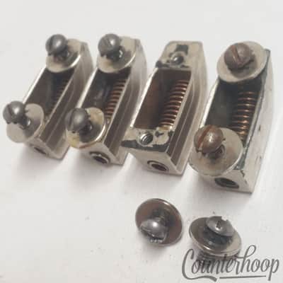 Leedy 4x Beavertail Tom/Snare Drum Lugs Nickel Elkhart USA 40s-50s Circle Washer image 3