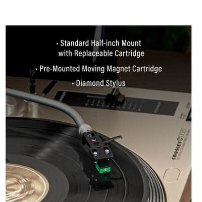 Crosley C100BT 2-Speed Bluetooth  Turntable, Champagne-NEW image 4
